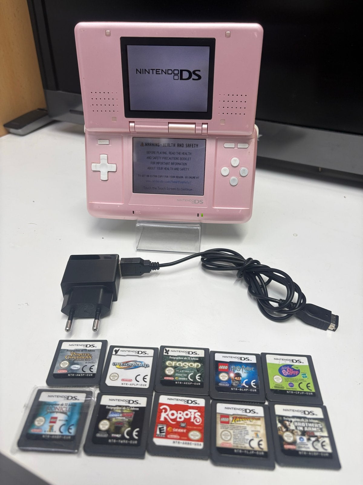 Roze Nintendo DS fhat met 10 games en oplader, Spelcomputers en Games, Ds, Ds, DS Original of Phat, Ophalen of Verzenden