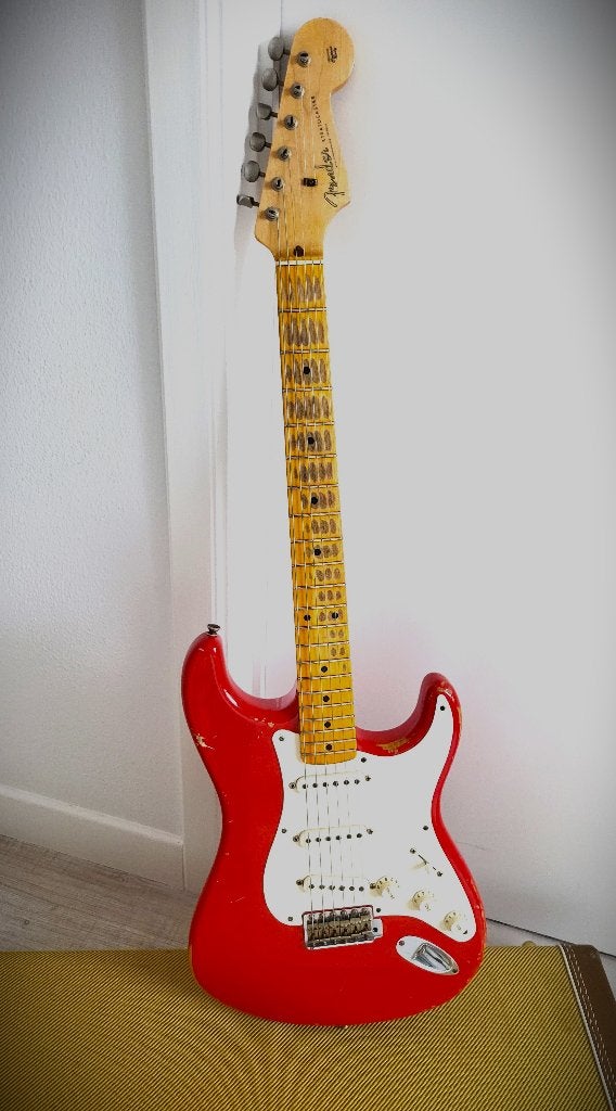 Fender Stratocaster CS 2009 relic 57, Ophalen, Zo goed als nieuw, Solid body, Fender
