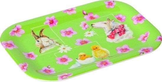 Dienblaadje "Friends in springtime", Ophalen, Kunststof, Nieuw, Met afbeelding/tekst