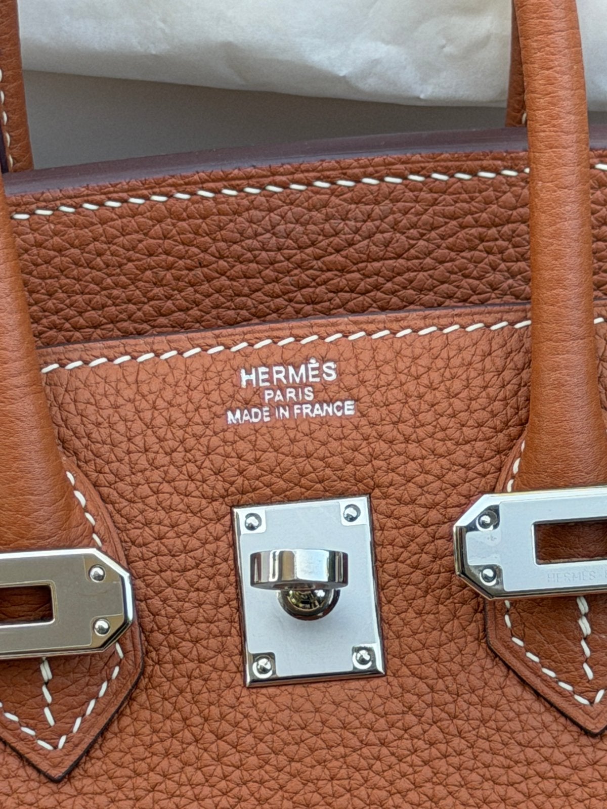 Birkin 25 Gold PHW, Verzenden, Zo goed als nieuw, Handtas