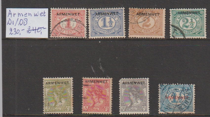 Dienst D1-D8 gestempeld CW 230,-, Ophalen of Verzenden, Gestempeld