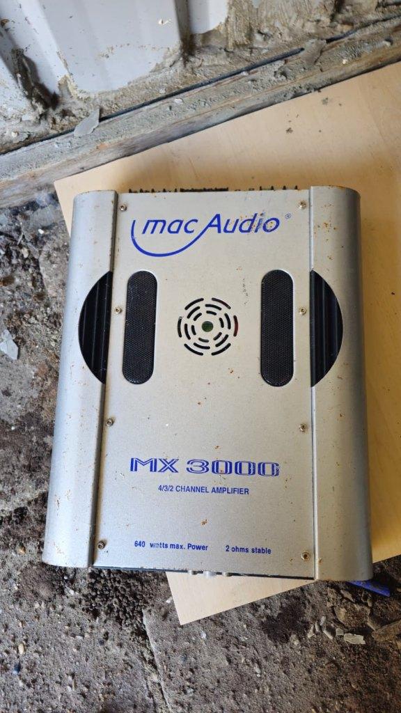 JBL CS1204B Subwoofer + MX 3000 Versterker, Gebruikt, 120 watt of meer, Stereo, Ophalen