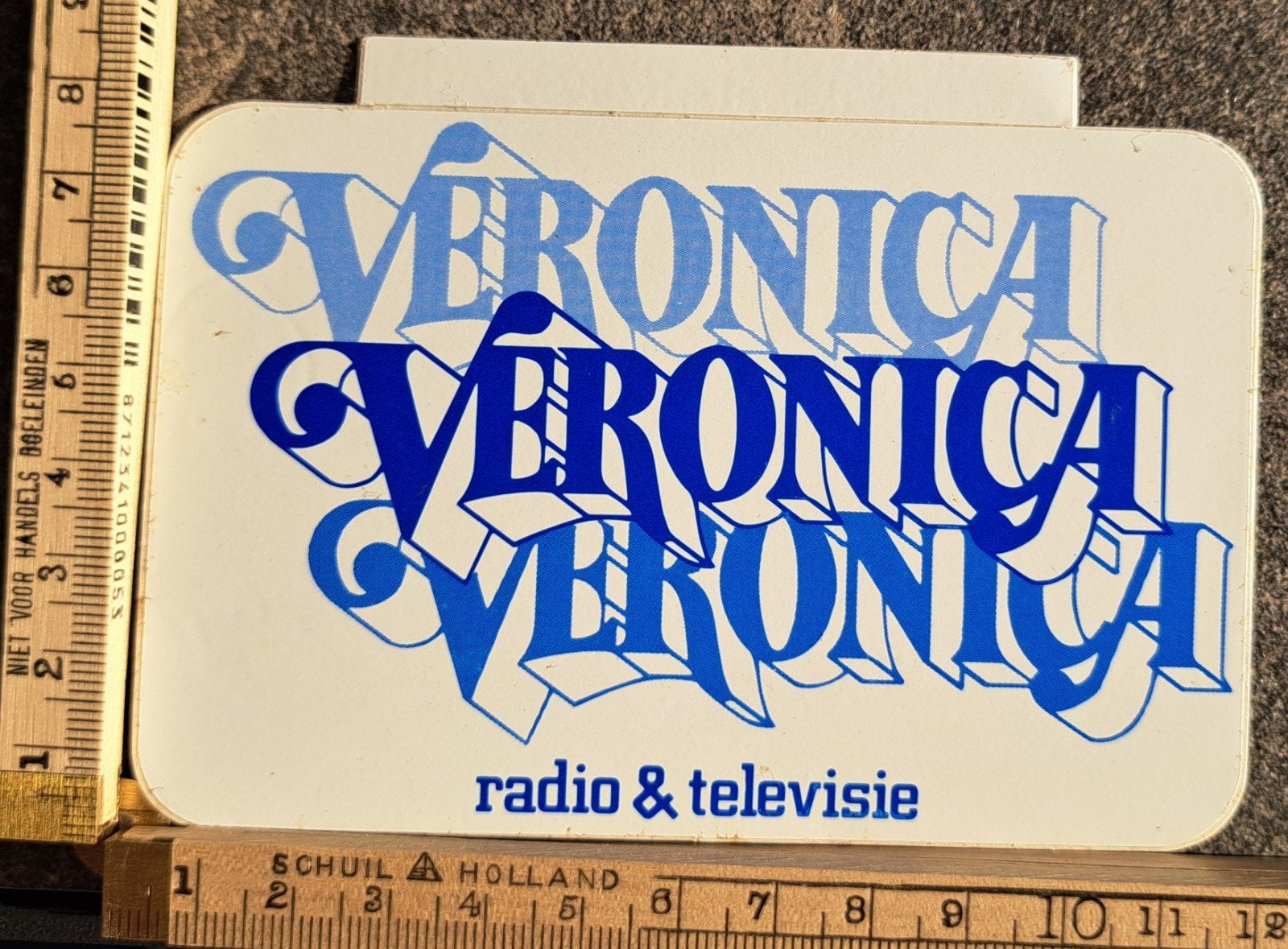 Vintage sticker Veronica radio en televisie radiozender, Ophalen of Verzenden, Zo goed als nieuw
