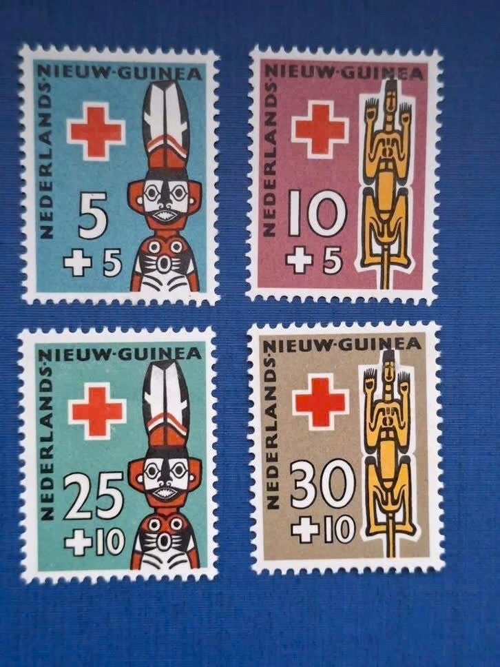 Postzegel Nieuw Guinea 1958 Serie Rode Kruis zegels 23-07, Ophalen of Verzenden, Postfris, Nieuw-Guinea