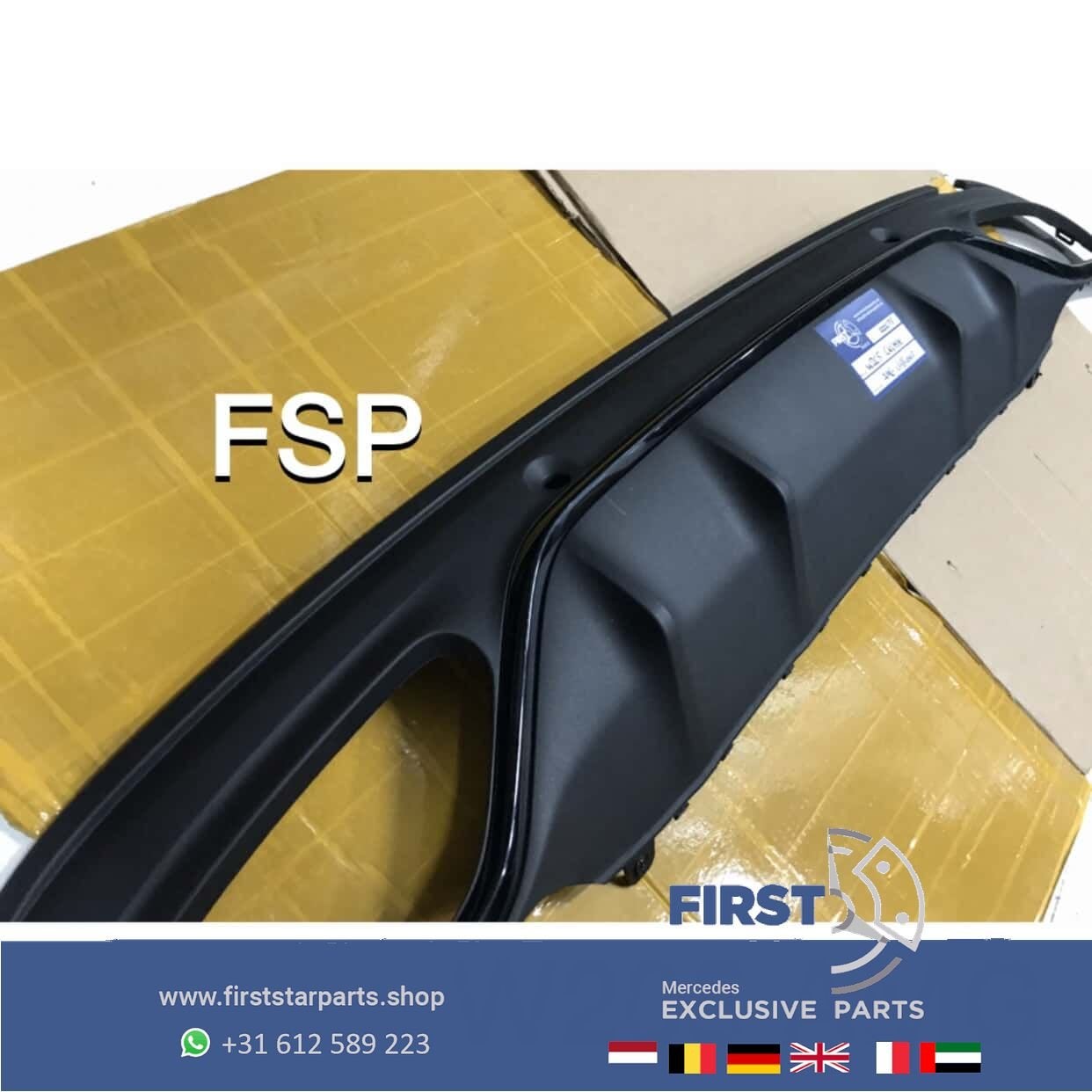 W205 C43 AMG Diffuser Mercedes C Klasse origineel bumper spo, Gebruikt, -, Ophalen of Verzenden, -