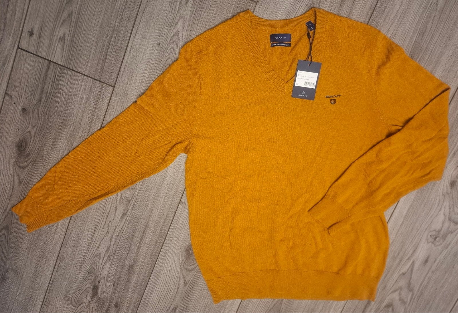 GANT - V-hals Trui lamswol, Maat 52/54 (L), GANT, Nieuw, Oranje