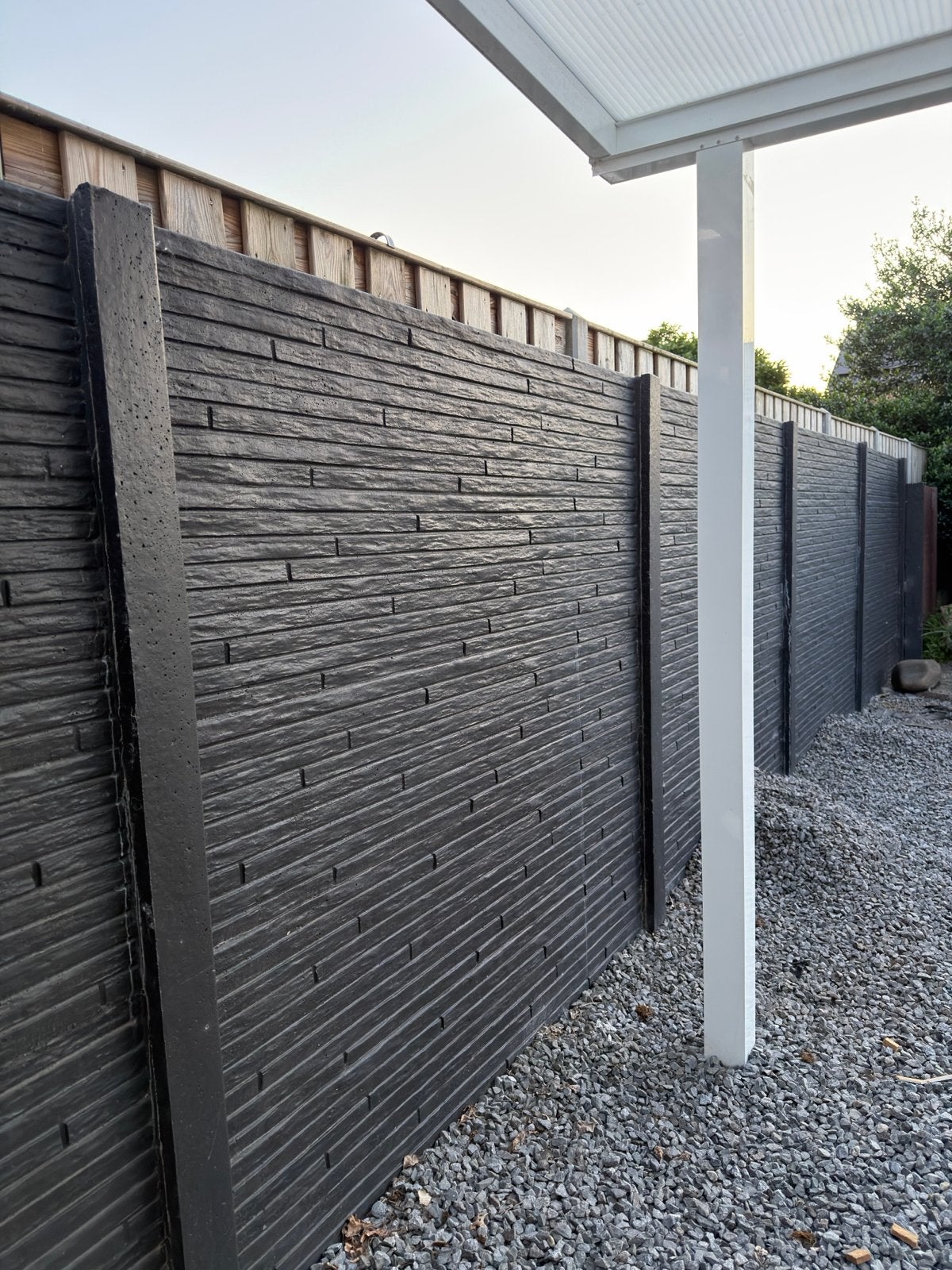 Beton schutting zwart elementen 200 cm breed, Ophalen, Overige materialen, 1 tot 2 meter, Minder dan 3 meter