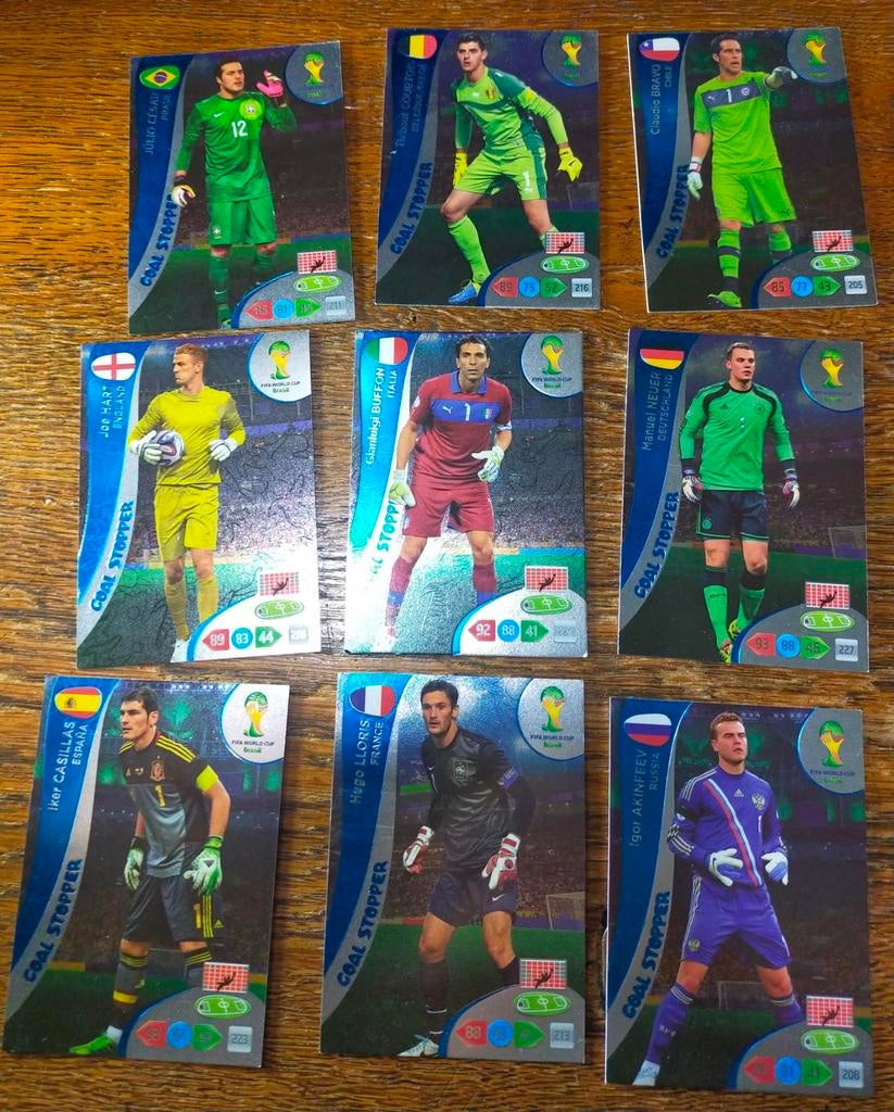 9 FIFA World Cup 2014 Goal Stopper kaarten, Ophalen of Verzenden