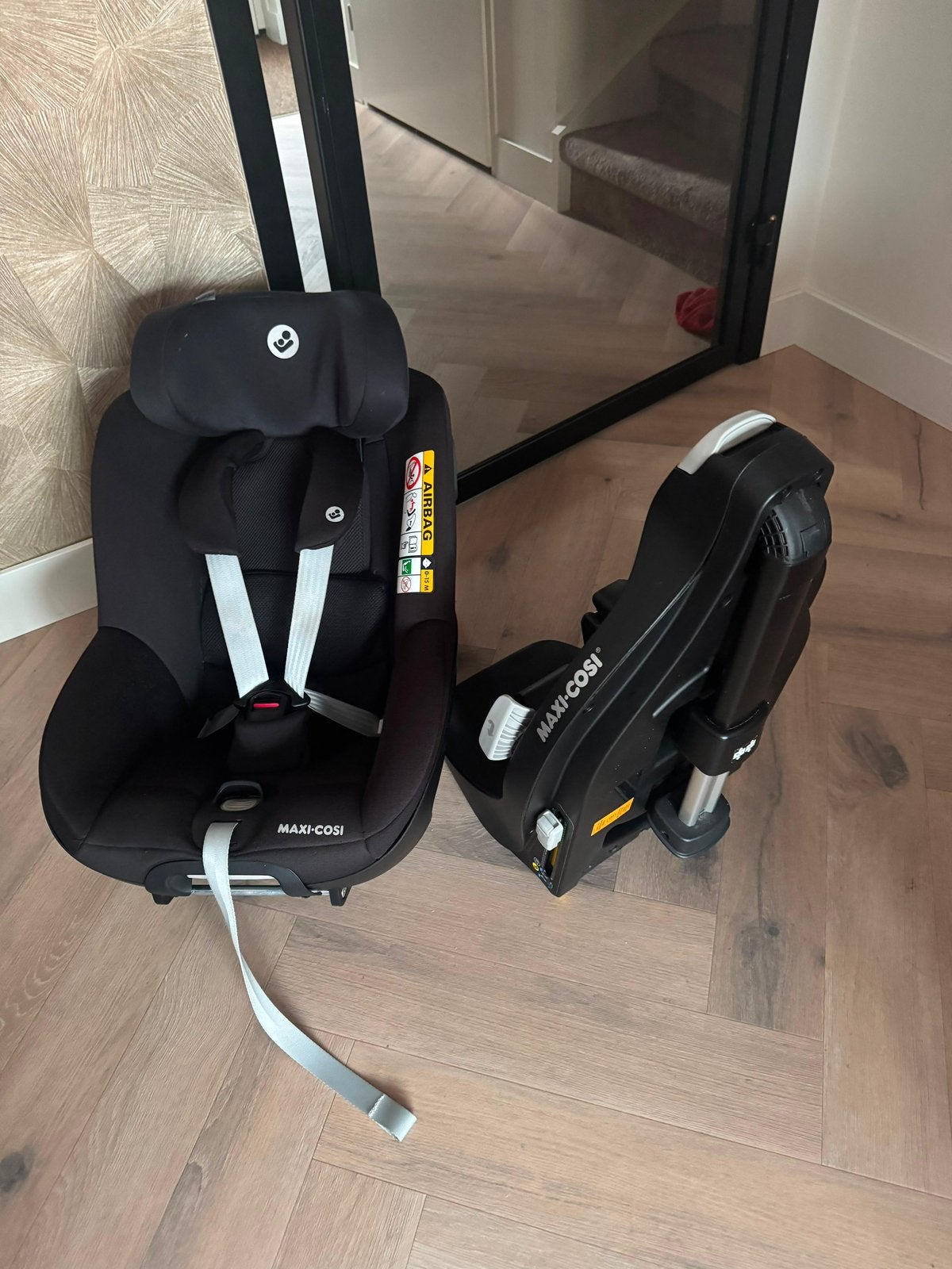 Maxicosi Pearl 360 + 360 base zgan!, 9 t/m 18 kg, Ophalen of Verzenden, Zo goed als nieuw, Isofix