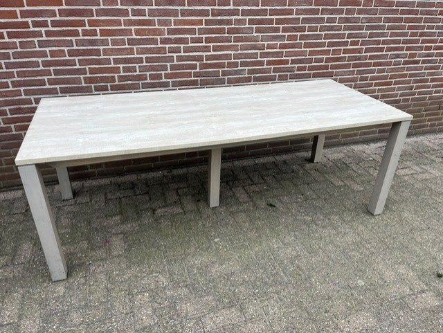 Tafel 2 stuks afm. 220x90 cm 4-poots Vergadertafel, Ophalen