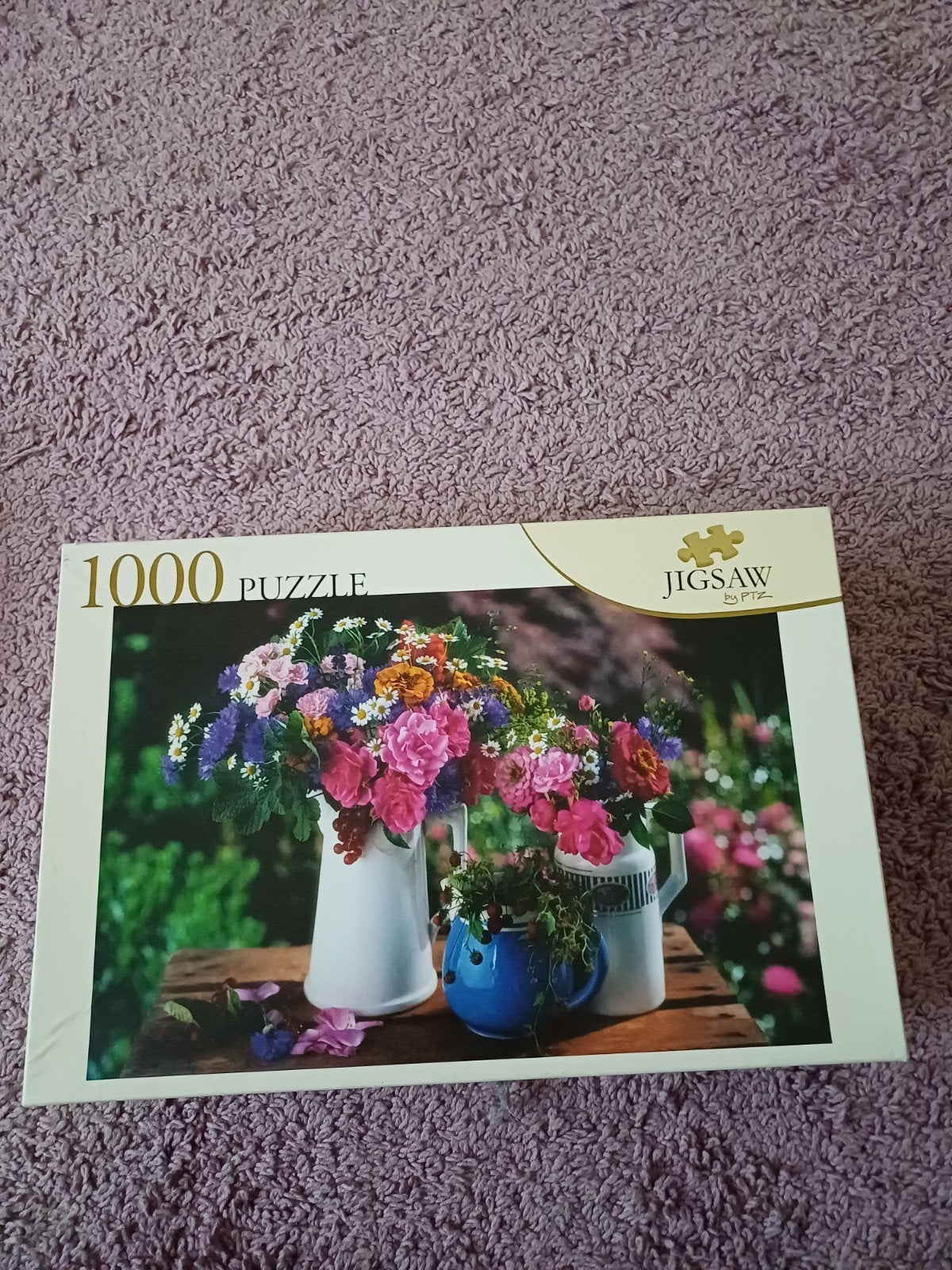 Jigsaw Puzzel 1000 Stukjes - Bloemen in Vazen, Ophalen, 500 t/m 1500 stukjes, Zo goed als nieuw, Legpuzzel