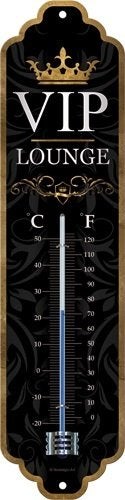 VIP Lounge kroon reclame thermometer van metaal wanddeco