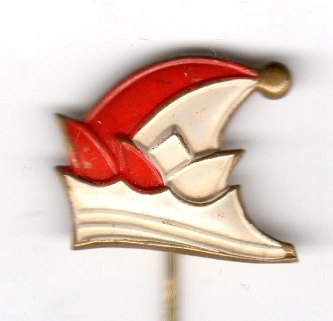 Speldje CARNAVALSMUTS ROOD WIT (A9), Ophalen of Verzenden, Gebruikt, Overige onderwerpen