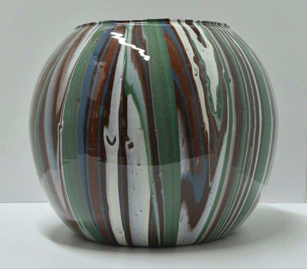 vaas bolvaas gegoten uniek pouring art epoxy kunst handmade, Overige kleuren, Ophalen of Verzenden, Minder dan 50 cm, Glas