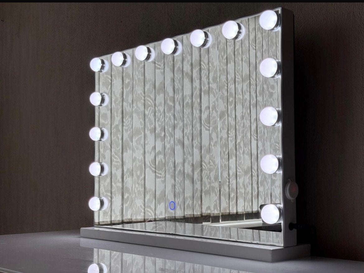 Bright Beauty Make-up Spiegel met Verlichting, Ophalen of Verzenden, Zo goed als nieuw, Minder dan 100 cm, Rechthoekig