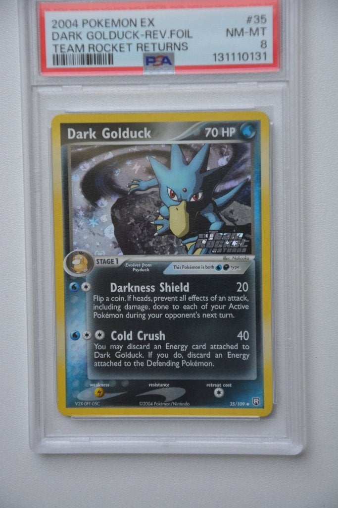 Dark Golduck Reverse Foil EX Team Rocket Returns PSA 8, Ophalen of Verzenden, Gebruikt, Losse kaart, Foil