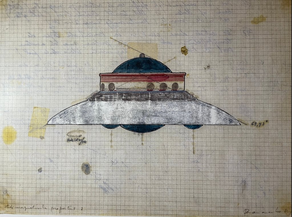 Panamarenko (1940-2019) - Magnetische proporties 1970, Antiek en Kunst, Verzenden, Overige onderwerpen, Offsetdruk, Gesigneerd in de plaat