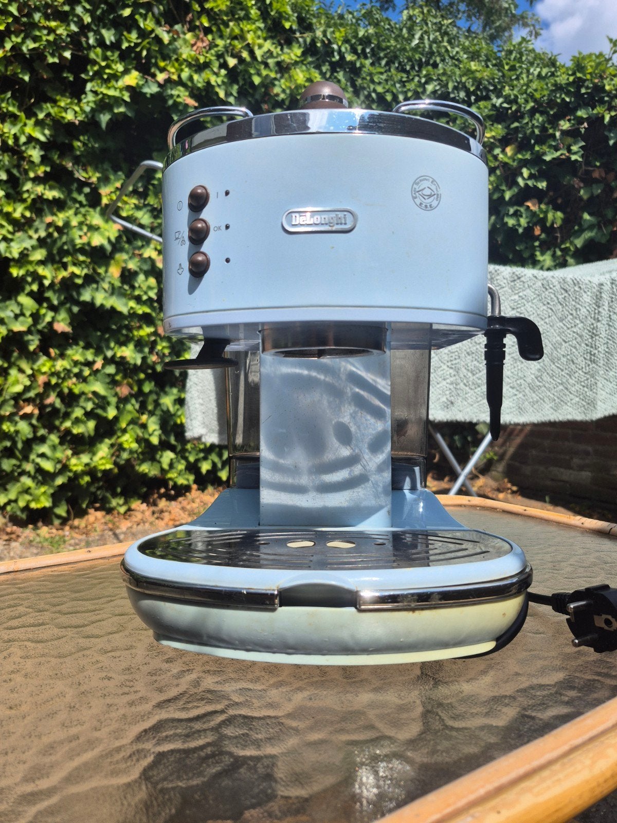 DeLonghi Icona Espresso Apparaat - Retro Design, Stoompijpje, Gebruikt, Espresso apparaat, Gemalen koffie
