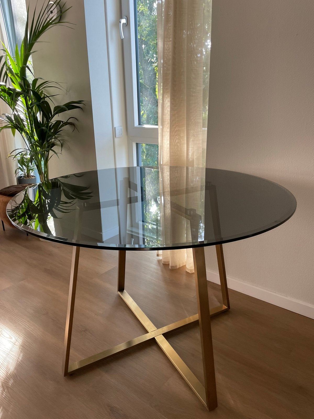 Glazen ronde eettafel, Ophalen, Gebruikt, Rond, Glas