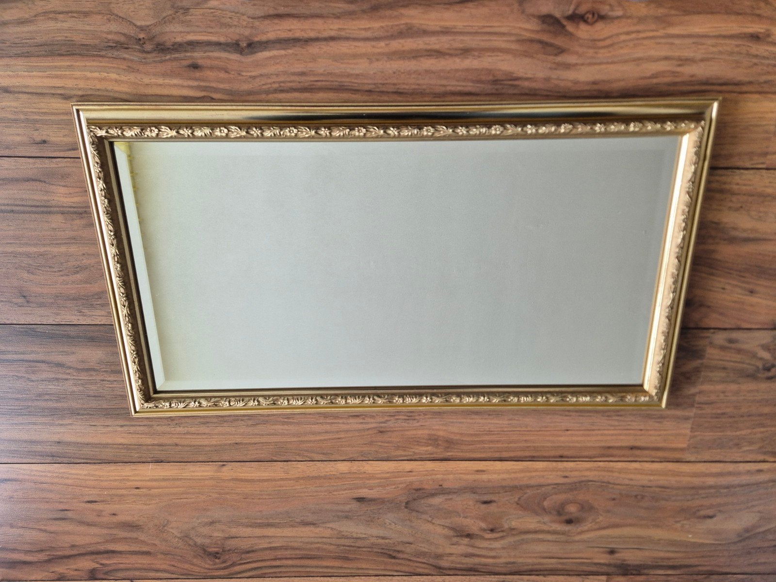 Elegante Goudkleurige Spiegel met Facetrand (Made in U.K.), Ophalen, Minder dan 50 cm, Gebruikt, Minder dan 100 cm