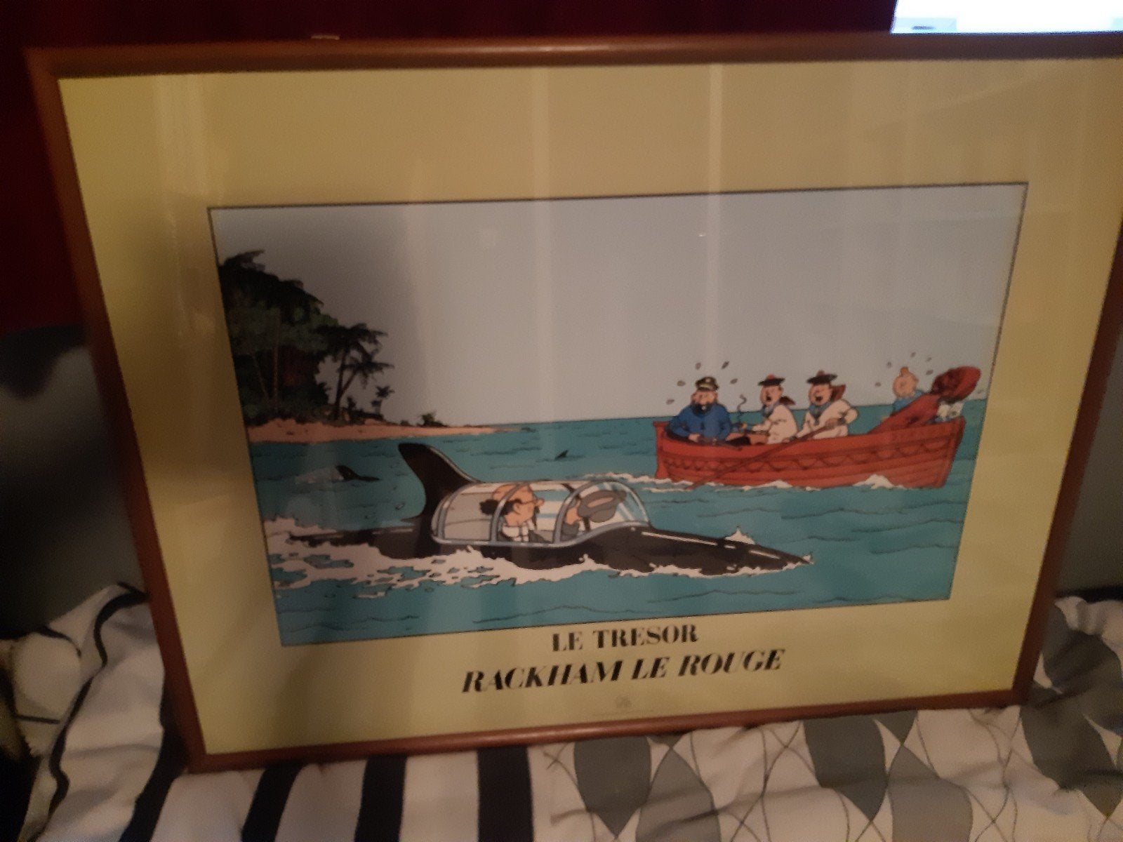 Ingelijste Kuifje poster - Le Trésor de Rackham le Rouge, Ophalen, 50 – 75, Gebruikt, 75 tot 100 cm