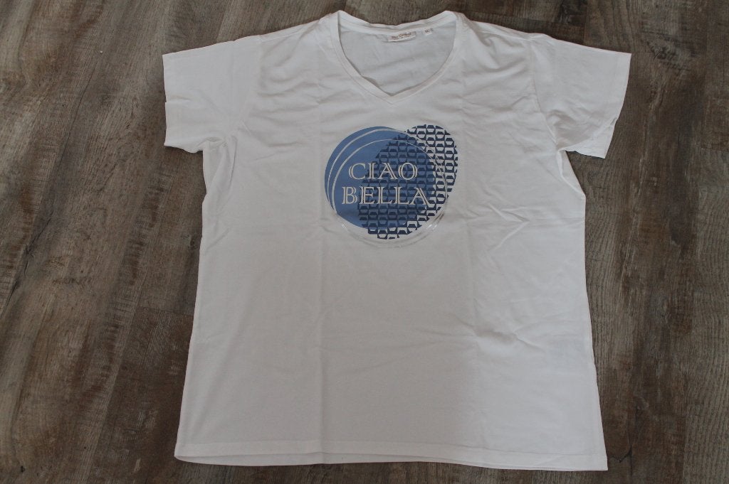 wit shirt met opdruk voor een dame, Wit, Maat 46/48 (XL) of groter, Ophalen of Verzenden, Zo goed als nieuw