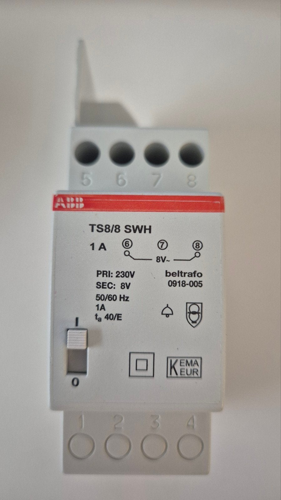 ABB Beltrafo TS8/8 SWH 8V 0918-005, Ophalen of Verzenden, Zo goed als nieuw, ABB, Overige typen