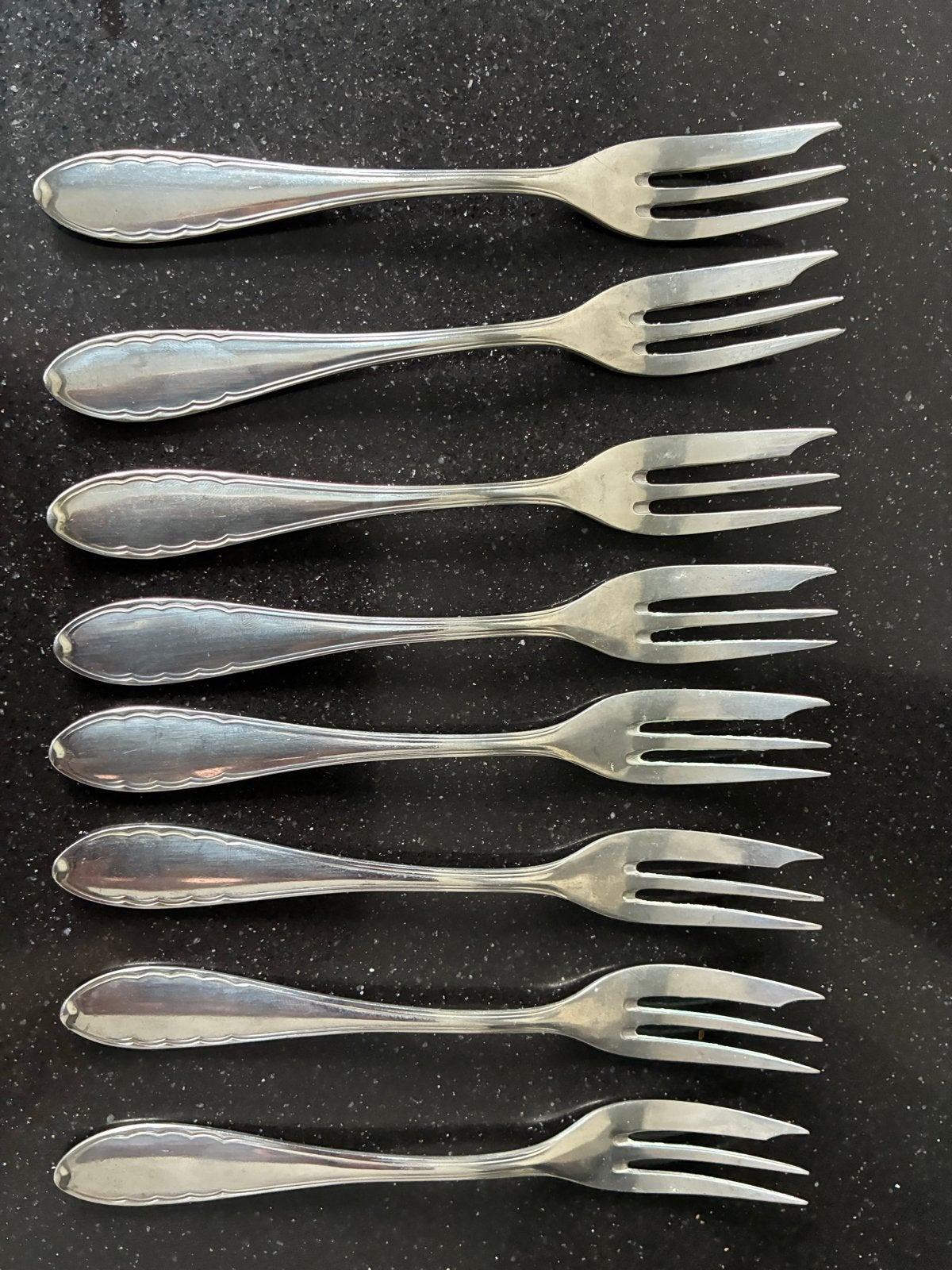 Set van 8 verzilverde gebaksvorken - A. Wellner Söhne, Ophalen of Verzenden