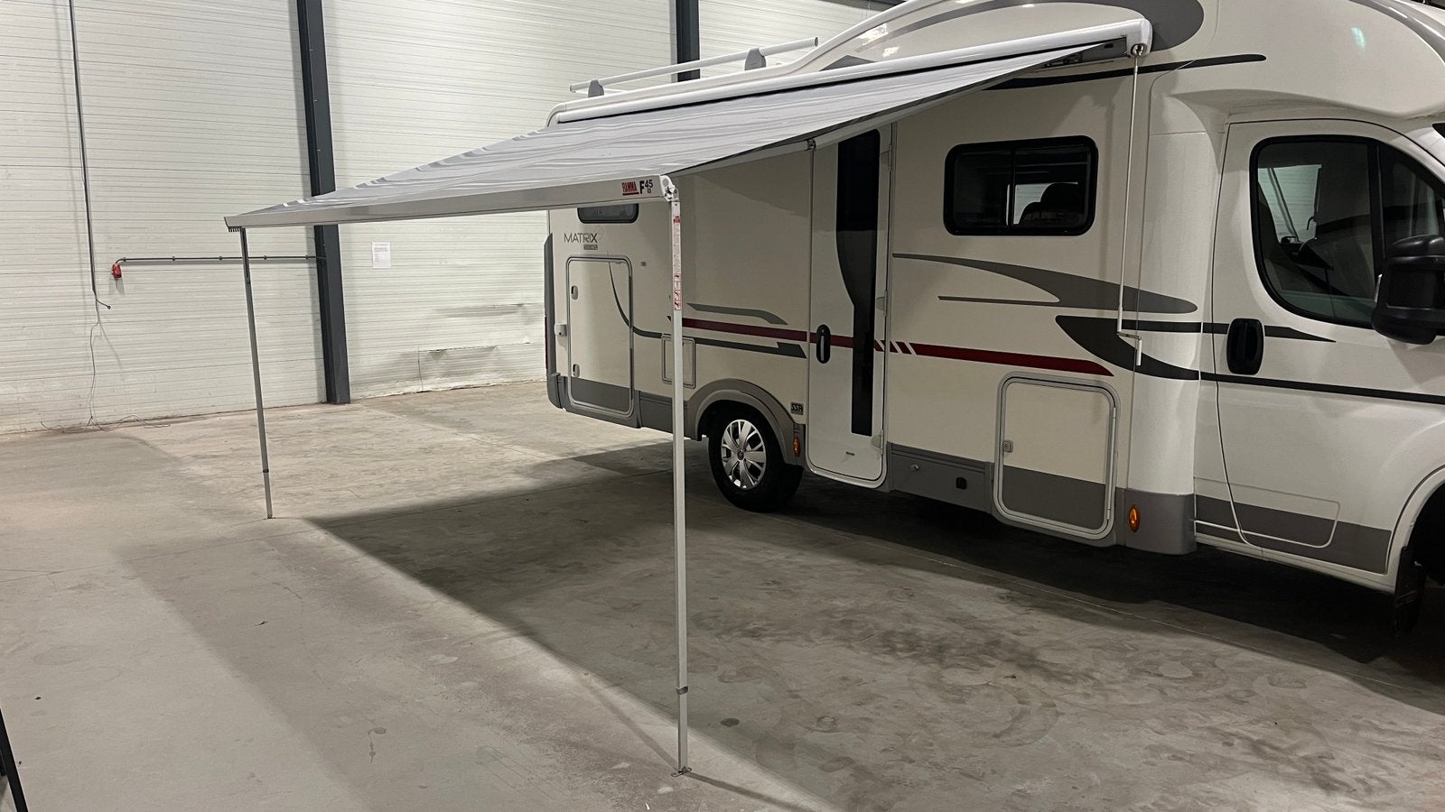 Fiamma luifel F45 ti 450cm met grijs doek, Caravans en Kamperen, Voortenten en Luifels, Ophalen, Gebruikt, Fiamma