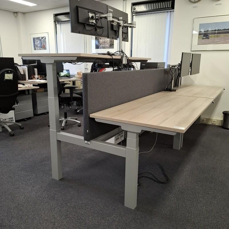 Eurodesk Elektrisch Duo Zit-Sta Bureau 160x168 cm, Huis en Inrichting, Bureaus, Ophalen, Zit-sta bureau, 160 cm, Zo goed als nieuw