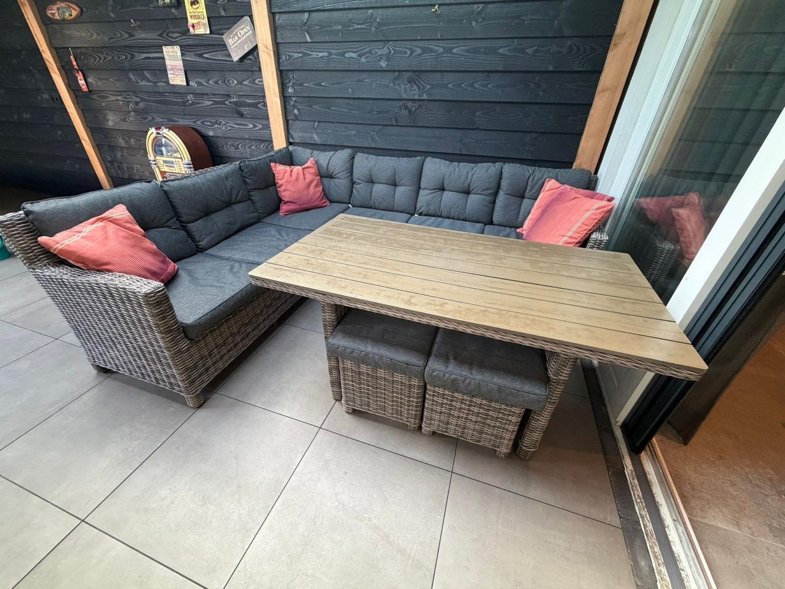 lounge set zgan met stoel en kussens, Ophalen of Verzenden, Zo goed als nieuw, Wicker, Stoel