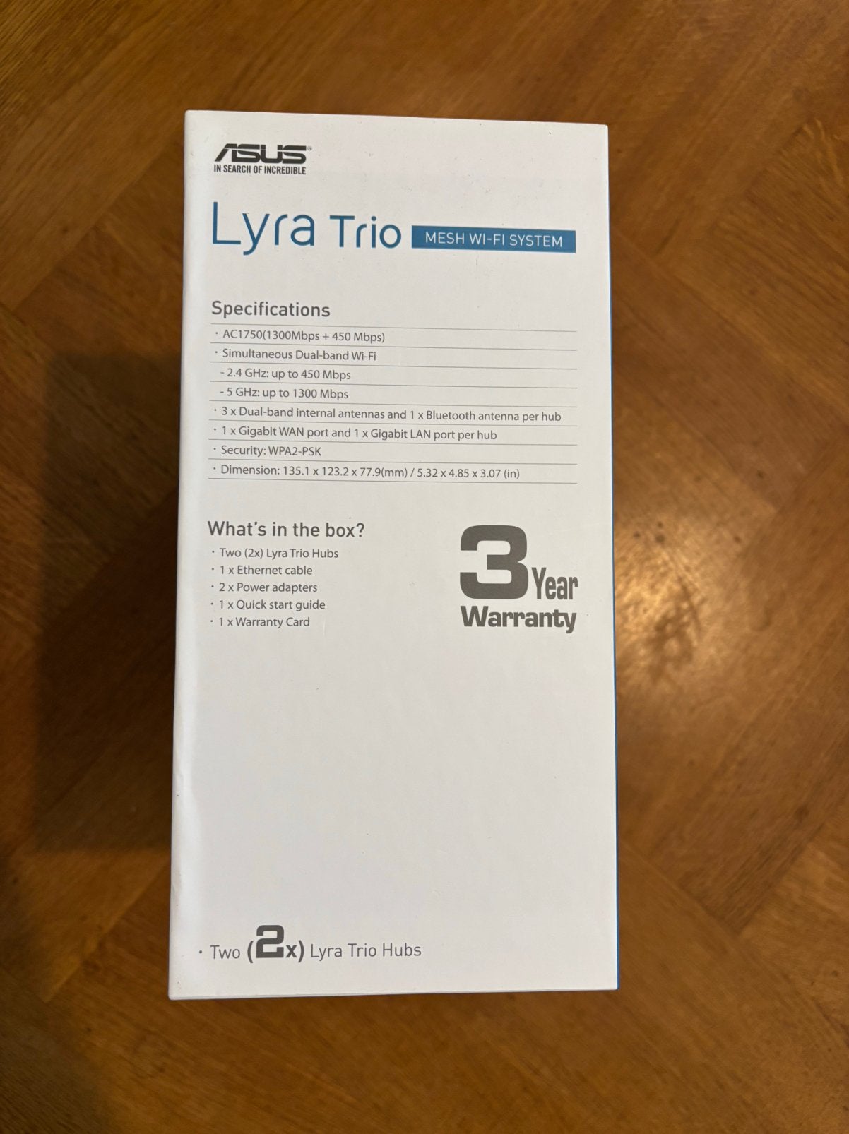 Foto 7 van Nieuw in doos: 5 stuks ASUS Lyra Trio mesh AC1750 router