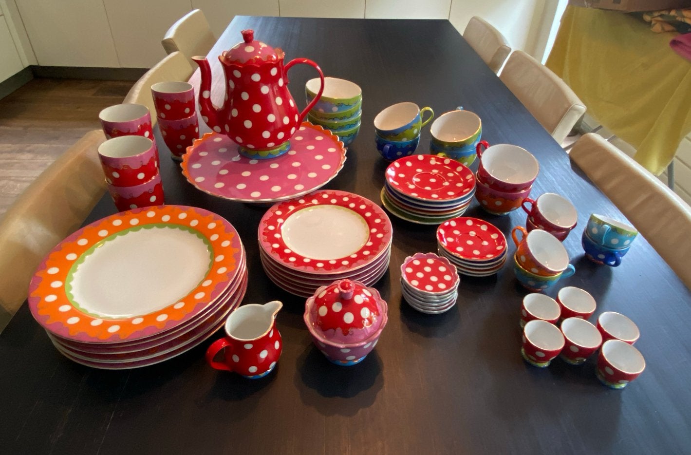 Oilily servies grote verzameling serviesdelen, Ophalen, Gebruikt, Overige merken, Keramiek