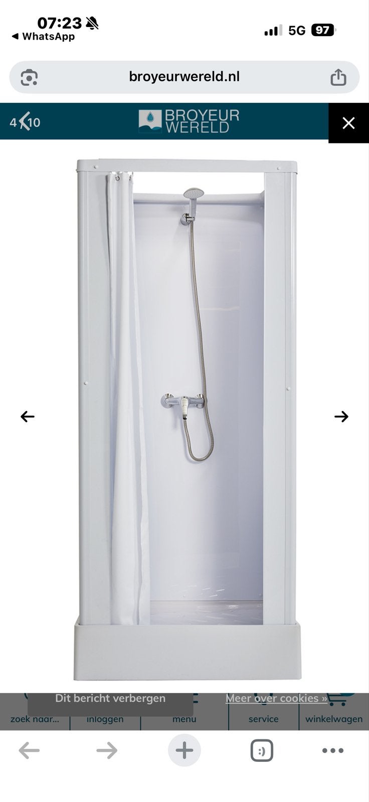 Mobiele nooddouche, makkelijk te installeren, Doe-het-zelf en Verbouw, Ophalen, Gebruikt, Douche