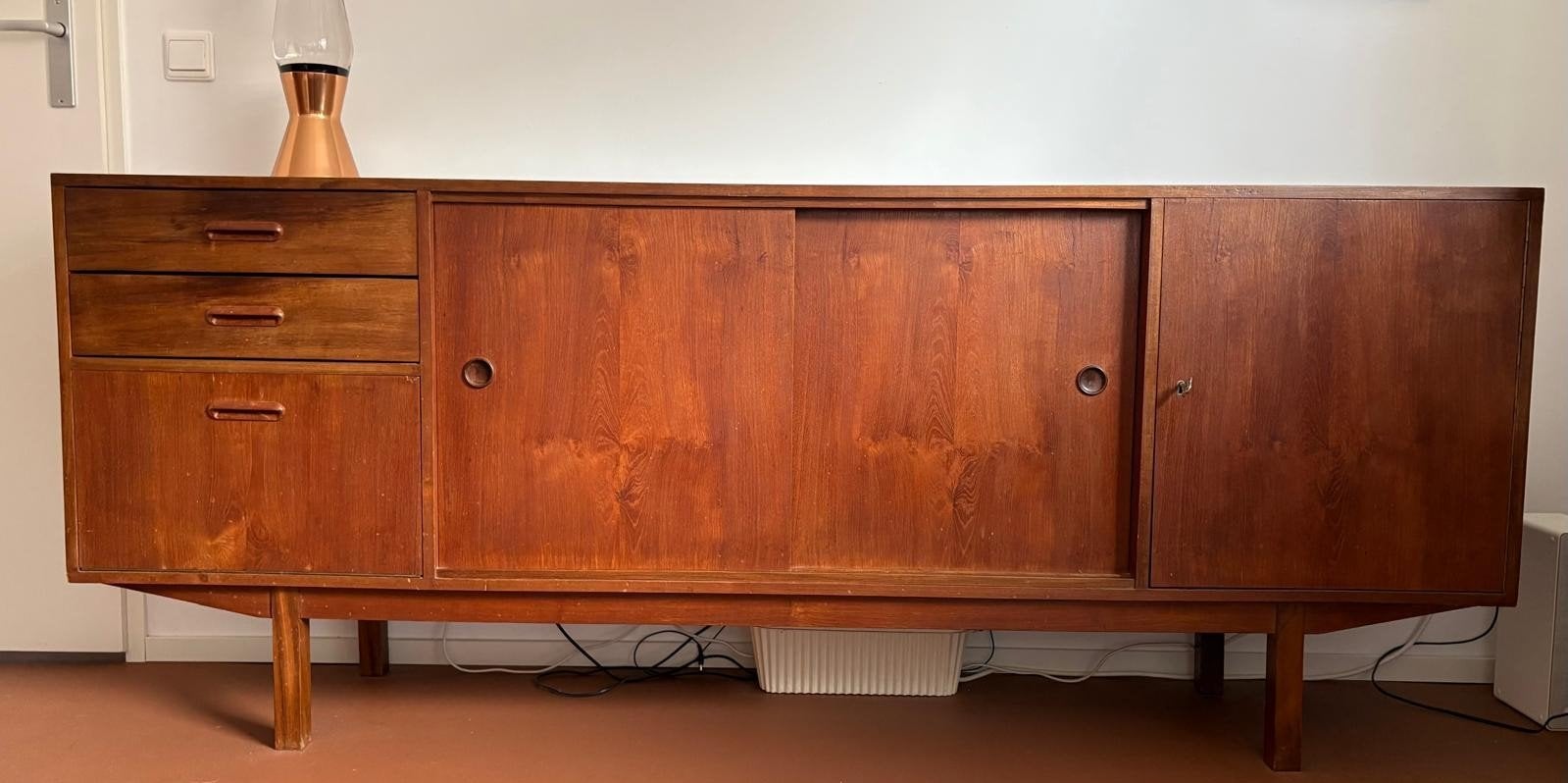 Mid-century retro dressoir, jaren 60, Ophalen, Gebruikt, 200 cm of meer, Scandinavisch, Retro, Vintage, Deens, Nederlands