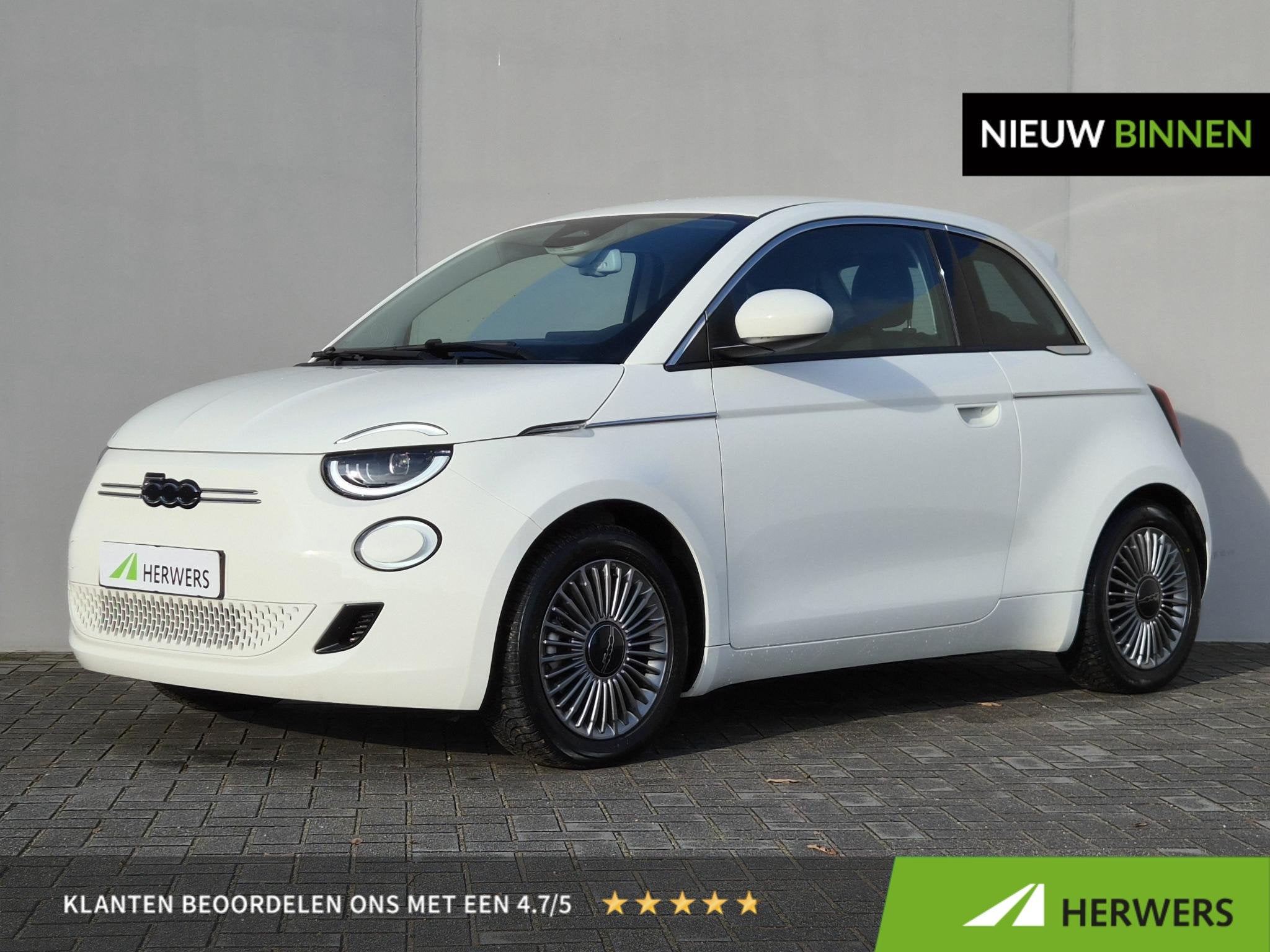 Fiat 500 Icon 42 kWh / SOH 96% / All season banden / CCS Sne, Auto's, Stof, Gebruikt, 4 stoelen, Wit