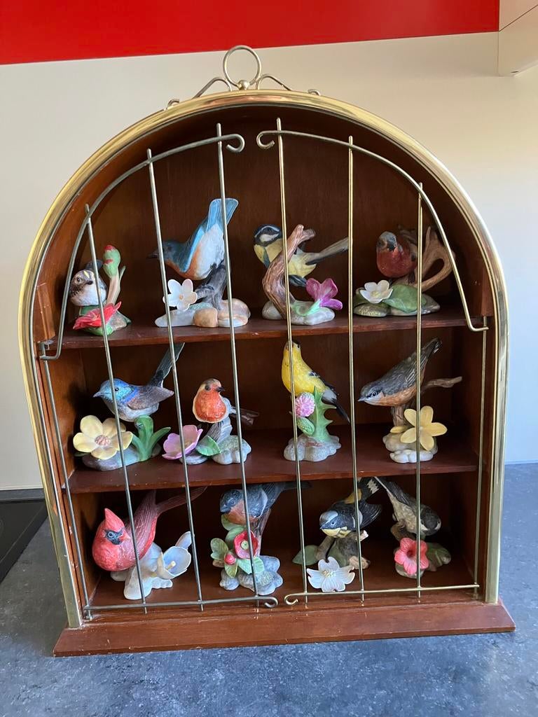 Vogelkooi met vogelbeeldjes van Franklin Mint, Ophalen