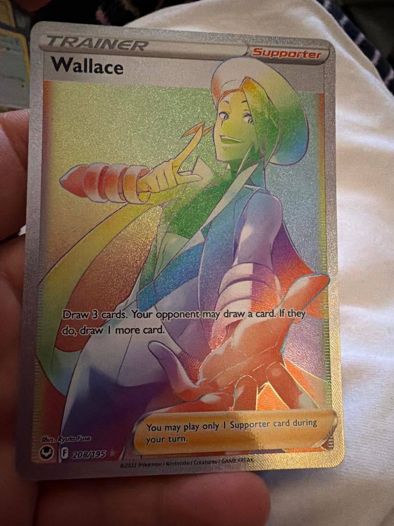 Trainer Wallace Full Art Rainbow Rare Pokémon Kaart Nieuw, Ophalen of Verzenden, Nieuw, Losse kaart, Foil