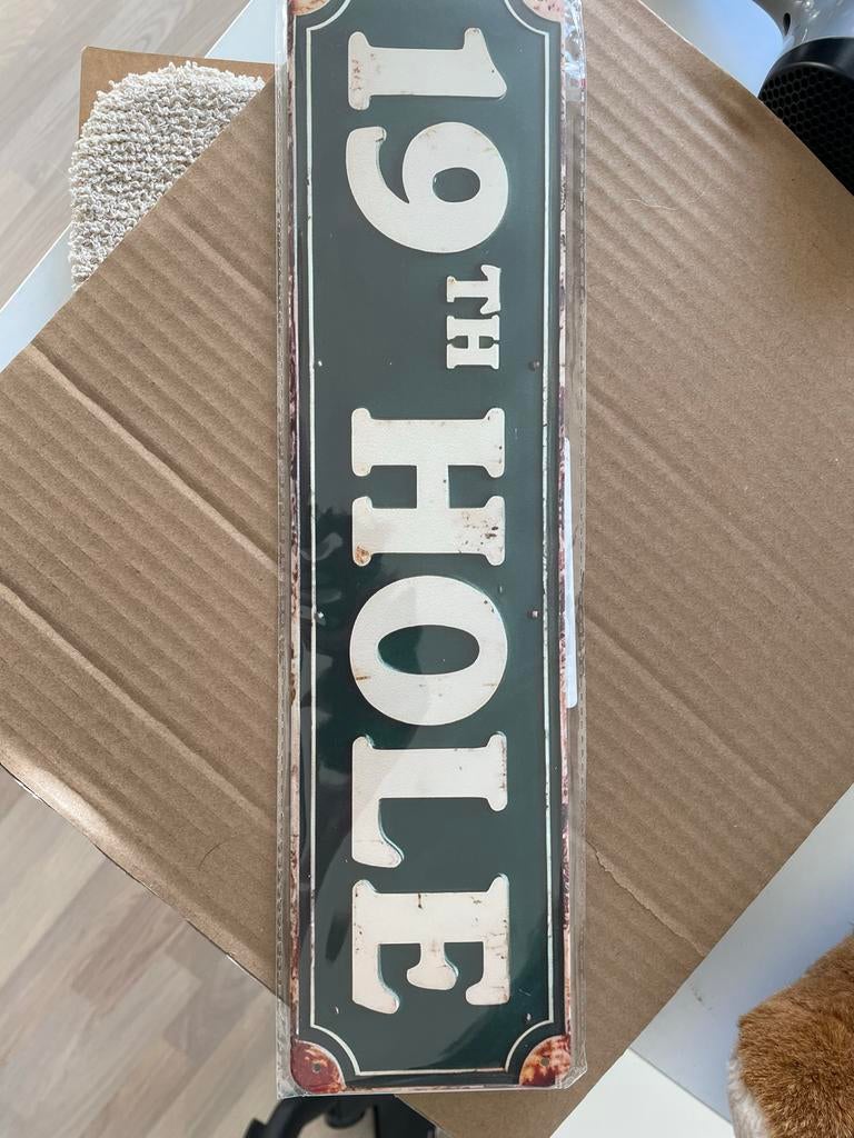 Golf bordje '19e hole' - Nieuw in verpakking, Ophalen of Verzenden, Nieuw