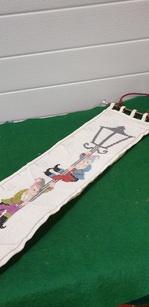 Muurhanger meet ladder geborduurd kabouters, Ophalen of Verzenden, 'T Olde Gre-j, Info@toldegrej.nl, Endepoelstraat 20f Didam