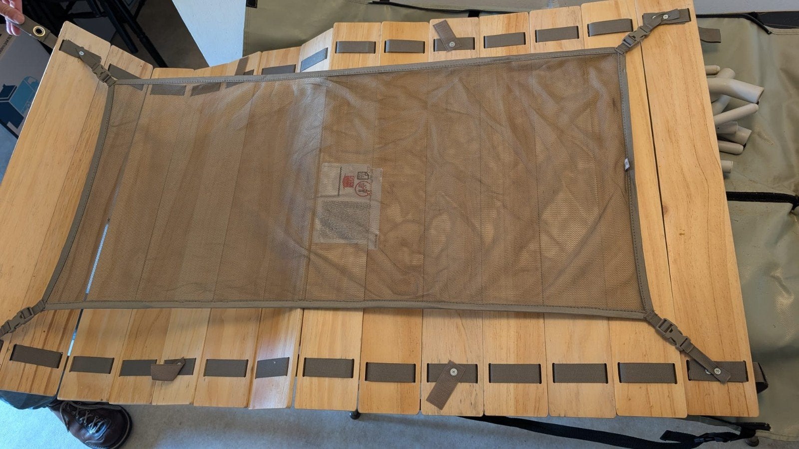 Houten oprolbare campingtafel - in hoogte verstelbaar, Ophalen of Verzenden, Zo goed als nieuw, Campingtafel