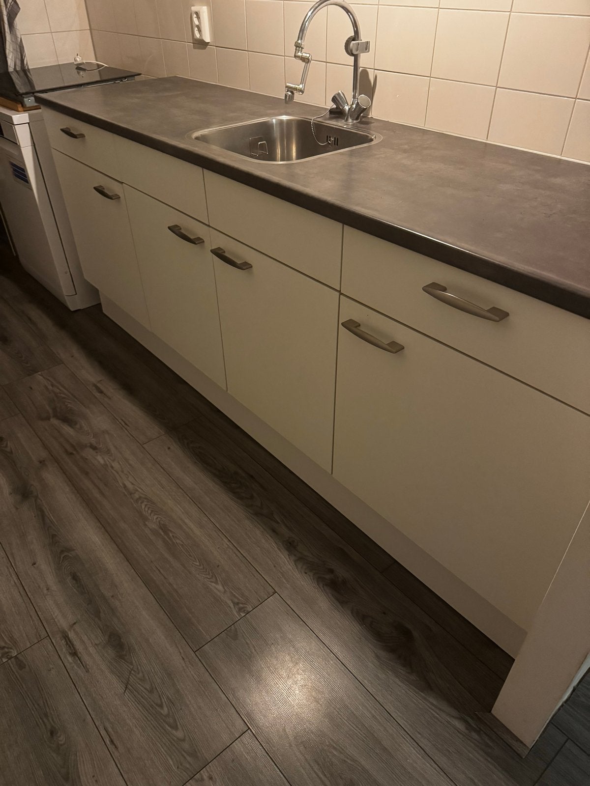 Complete Bruyneel keuken met boven- en onderkasten, Ophalen, Gebruikt, Enkelwandige keuken, Kunststof