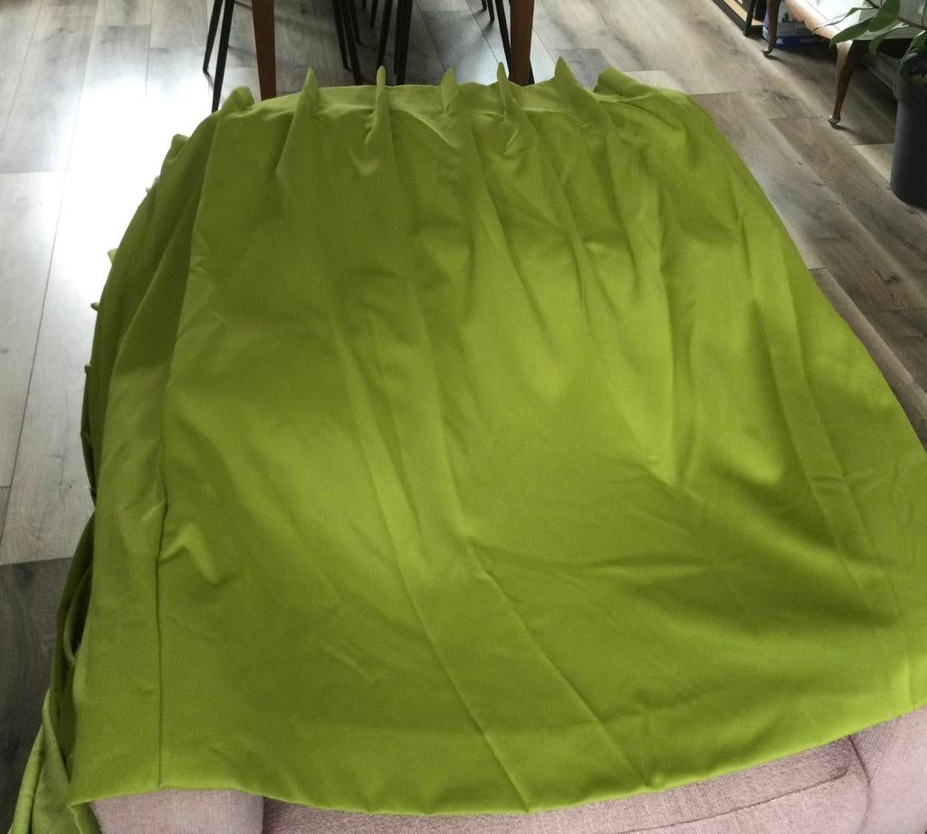 Hema groen gordijn afwijkende maat, 320x113 cm, Gebruikt, 100 tot 150 cm, Ophalen of Verzenden, 200 cm of meer