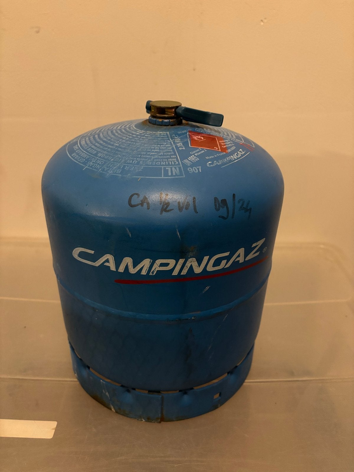 Campingaz gasfles 907 (leeg), Caravans en Kamperen, Ophalen, Gebruikt