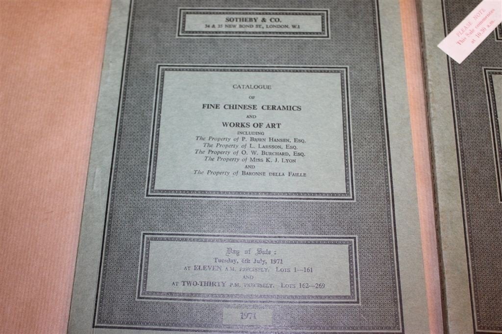 Sotheby Chinese Kunst — 4 Veilingcatalogi 1971, Ophalen of Verzenden, Gelezen