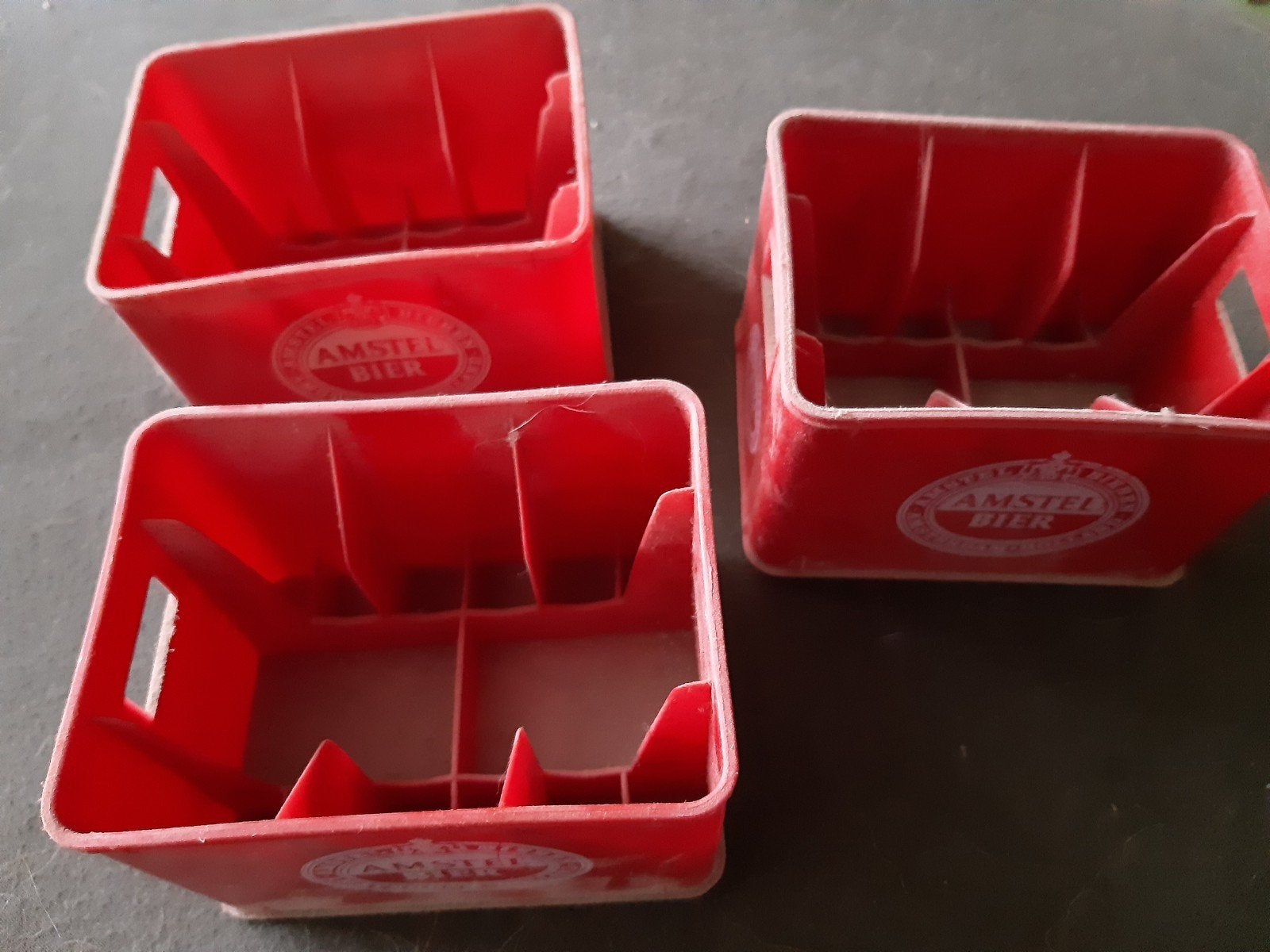 3x Amstel Bier kratjes - Miniatuur/Decoratie, Ophalen of Verzenden, Gebruikt, Gebruiksvoorwerp
