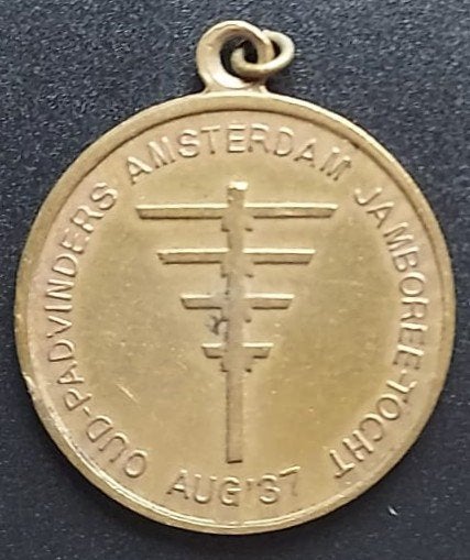 scouting Wereld Jamboreetocht aug 1937 Oud-Padvinders A'dam, Ophalen of Verzenden, Nieuw, Embleem, Speld of Insigne