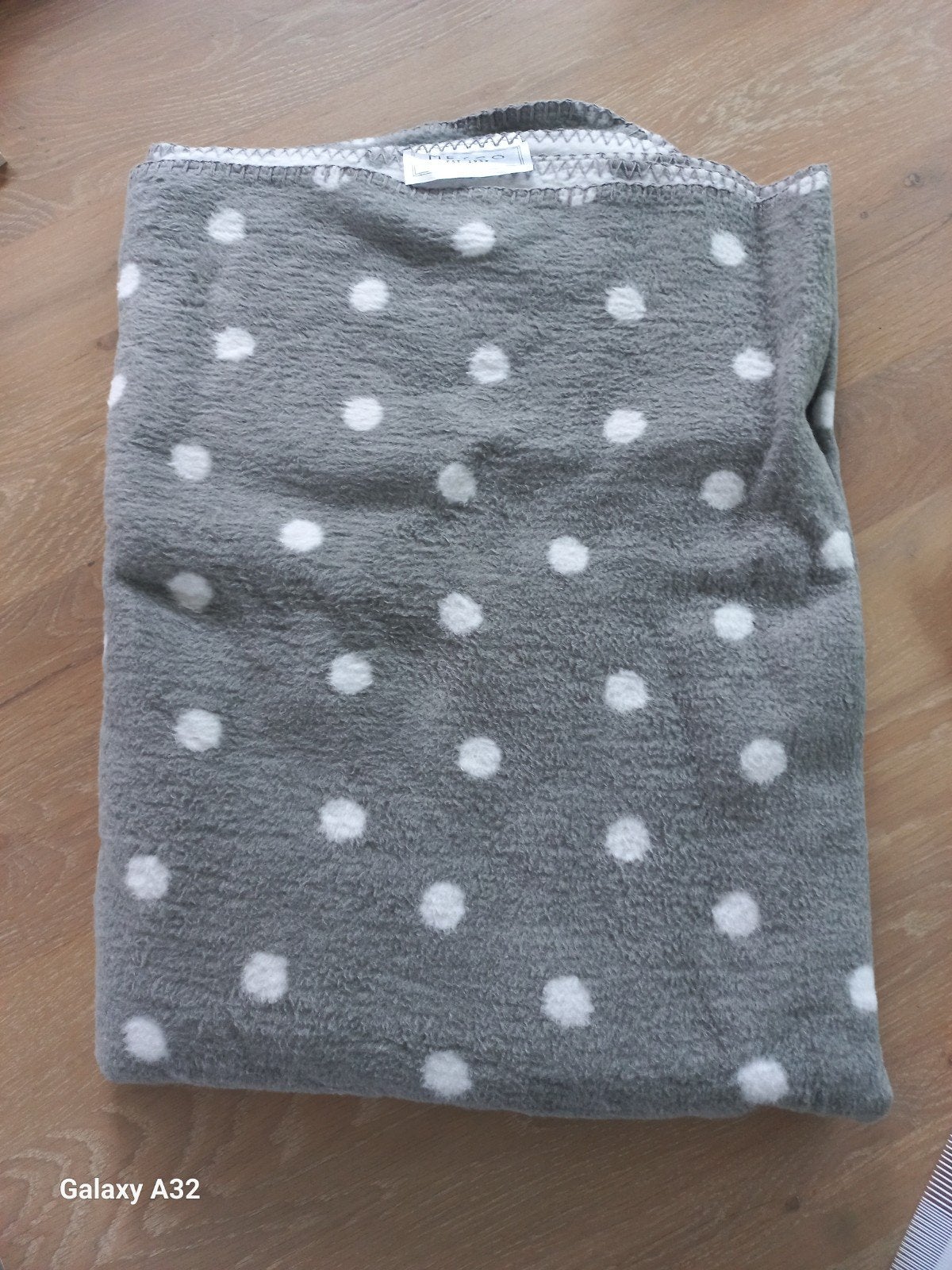 Meyco katoenen deken 100x150 Stippen grijs/wit, Ophalen, Zo goed als nieuw, 100 cm of meer, Deken
