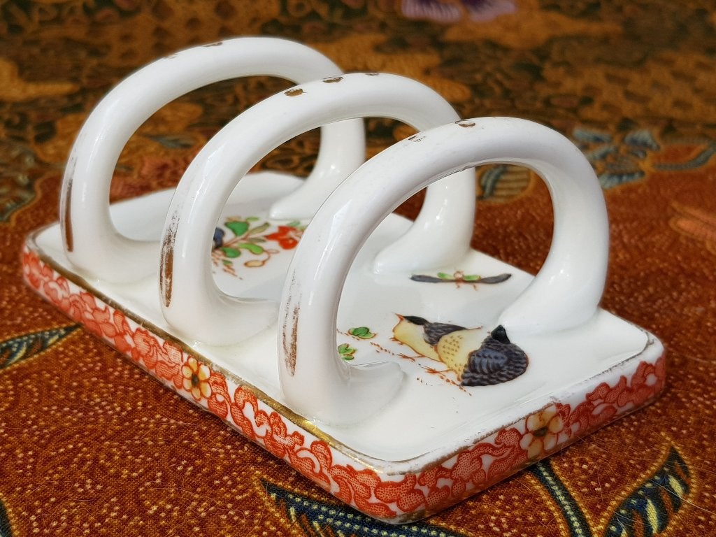 Mooi antiek toastrekje uit Engeland van porselein 9,5 cm., Ophalen of Verzenden