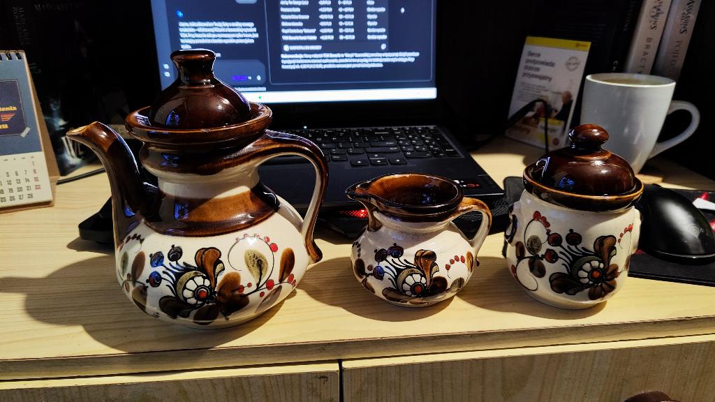 Schramberg Majolica Koffieset "Kathrein" - Handgeschilderd, Antiek en Kunst, Antiek | Keramiek en Aardewerk, Verzenden